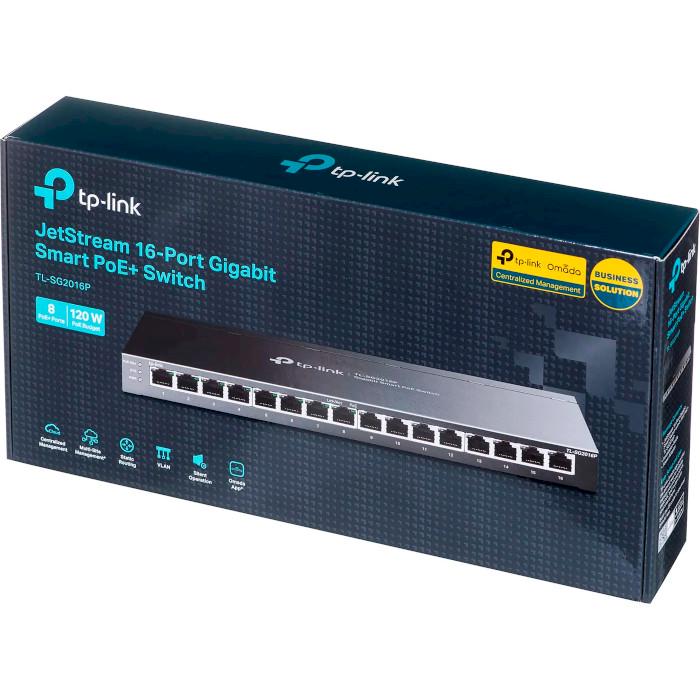 Комутатор TP-Link JetStream TL-SG2016P 16-портовий гігабітний, що настроюється (598656) - фото 5