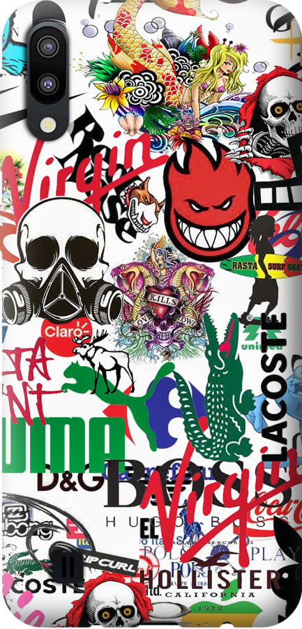 Чехол на Samsung Galaxy M10 Many different logos (4022t-1661-42517)