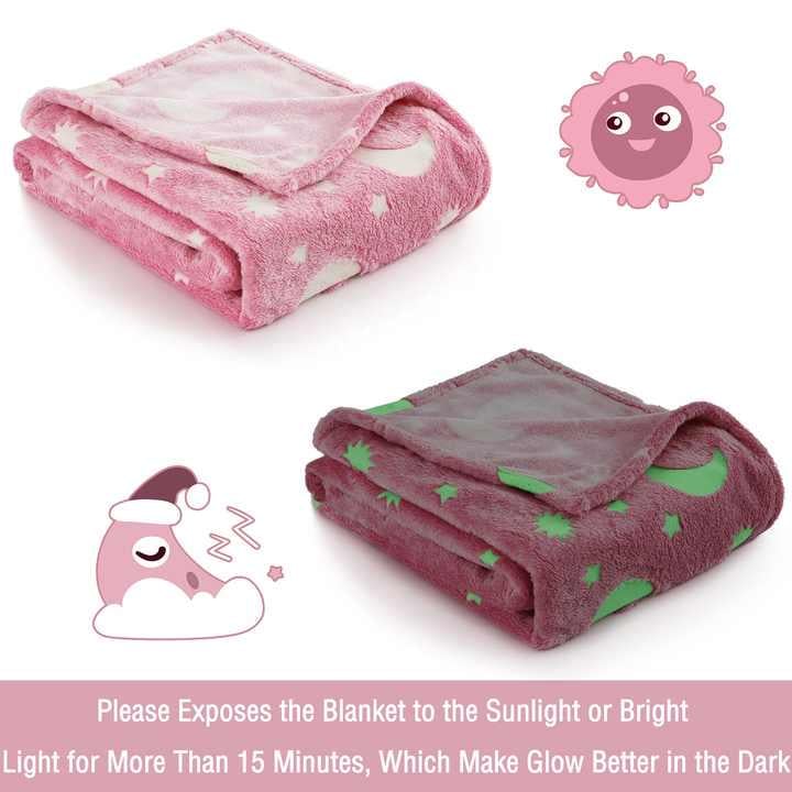 Плед Magic Blanket з зірками, що світиться в темряві розміром 150x180 см Рожевий - фото 2 Плед Magic Blanket з зірками, що світиться в темряві розміром 150x180 см Рожевий - фото 2