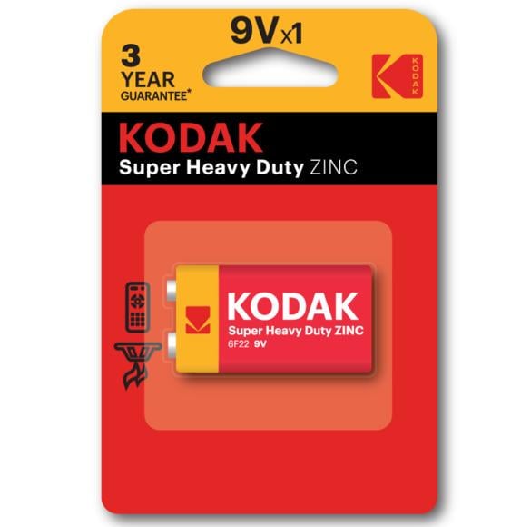 Батарейка сольова KODAK 6F22/Крона (887930953435-E3)