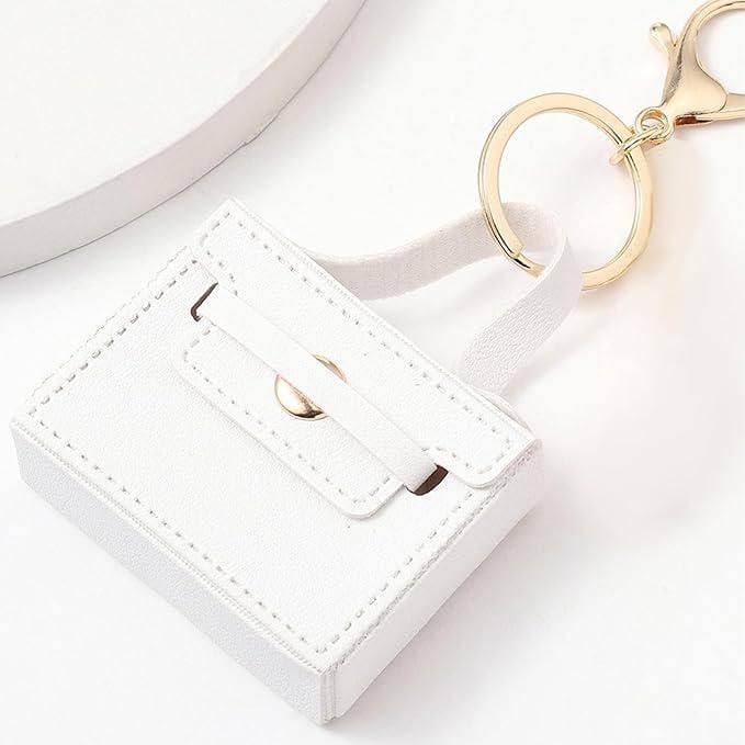 Брелок-ключница Мини сумочка на сумку/косметичку Белый - фото 1 Брелок-ключница Мини сумочка на сумку/косметичку Белый - фото 1