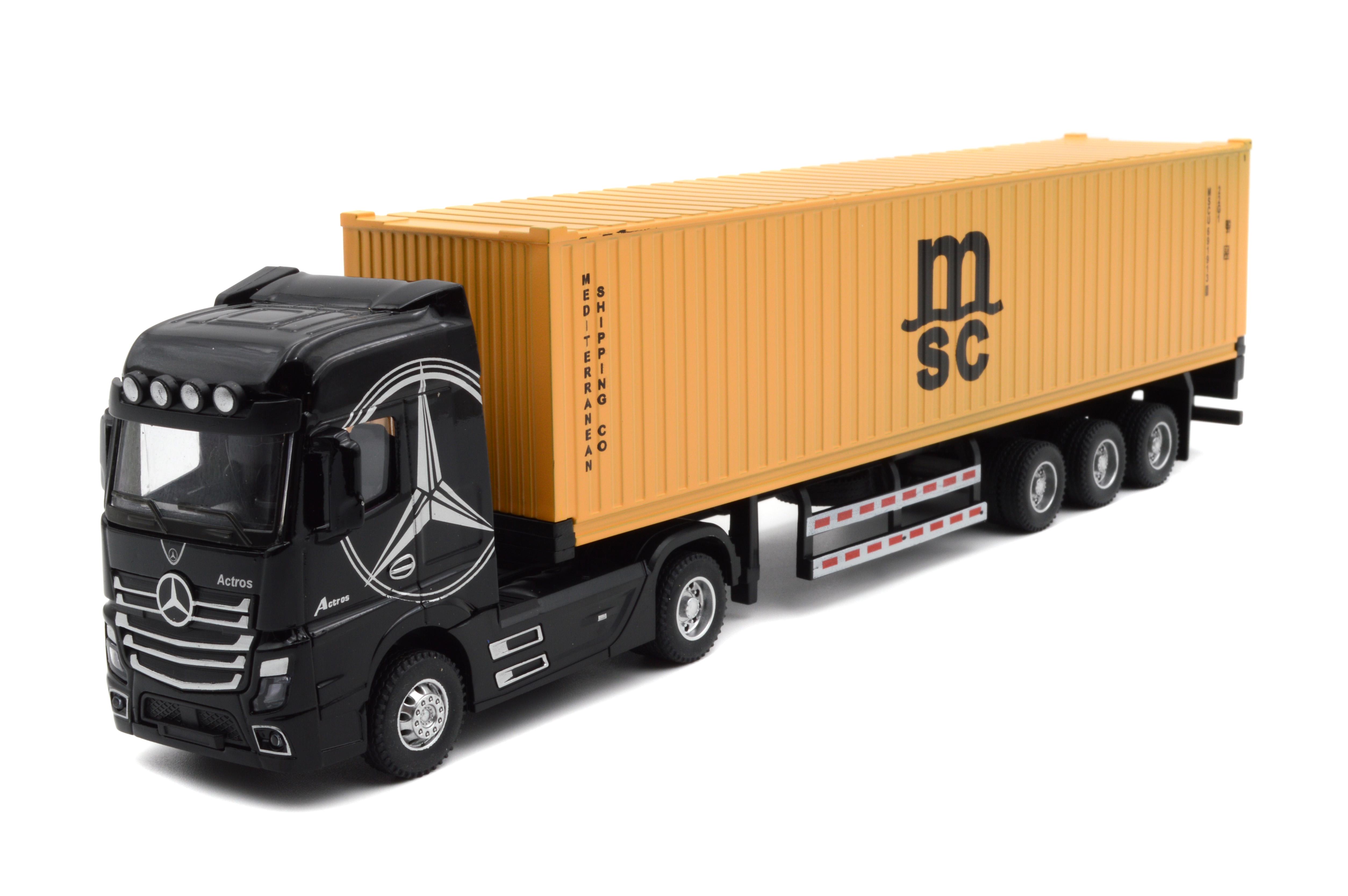 Модель металлическая тягач Mercedes-Benz Actros с прицепом/звук/свет/инерция Модель металлическая тягач Mercedes-Benz Actros с прицепом/звук/свет/инерция