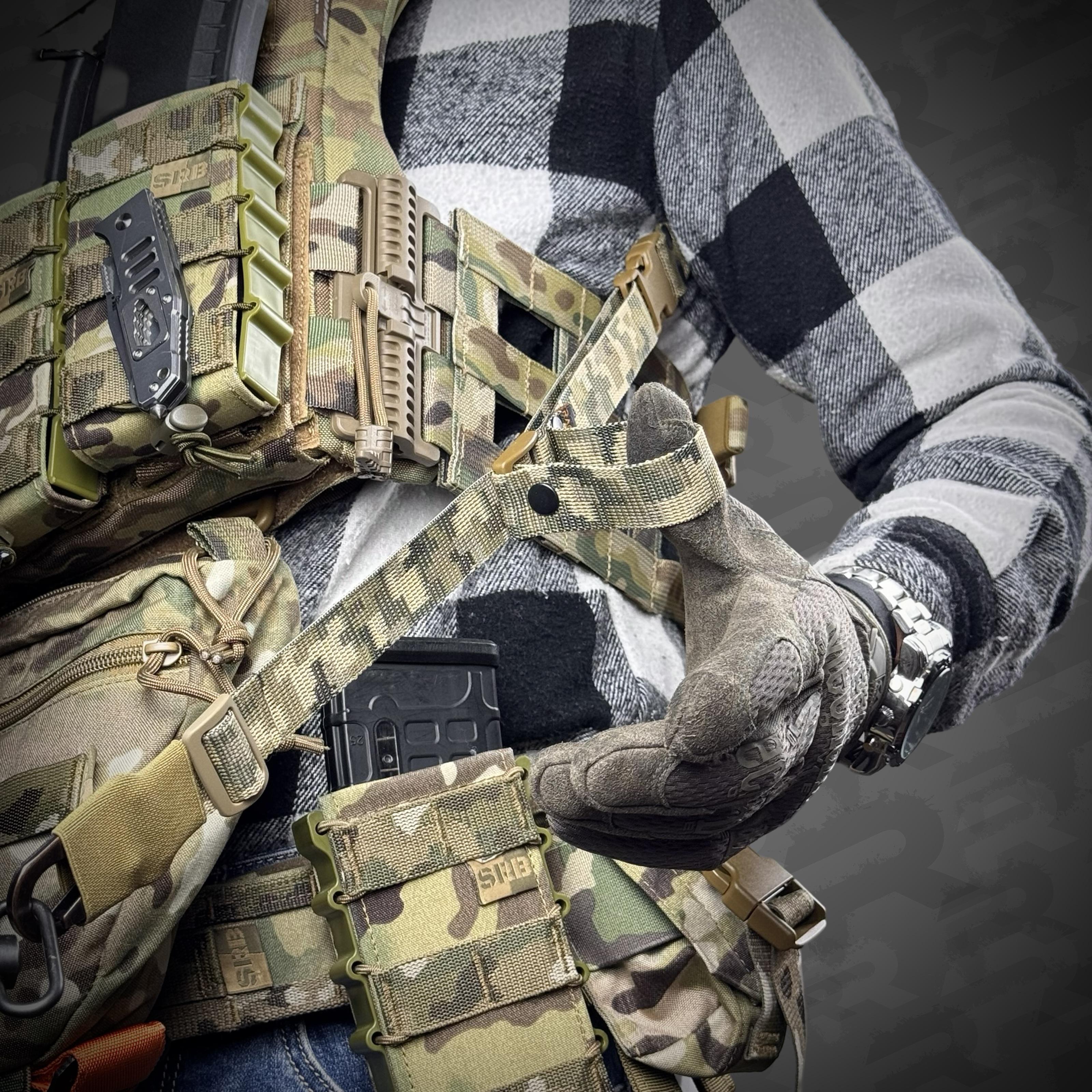 Ремень оружейный одно/двухточечный эластичный Ragnarok FORSETI Пиксель - фото 6