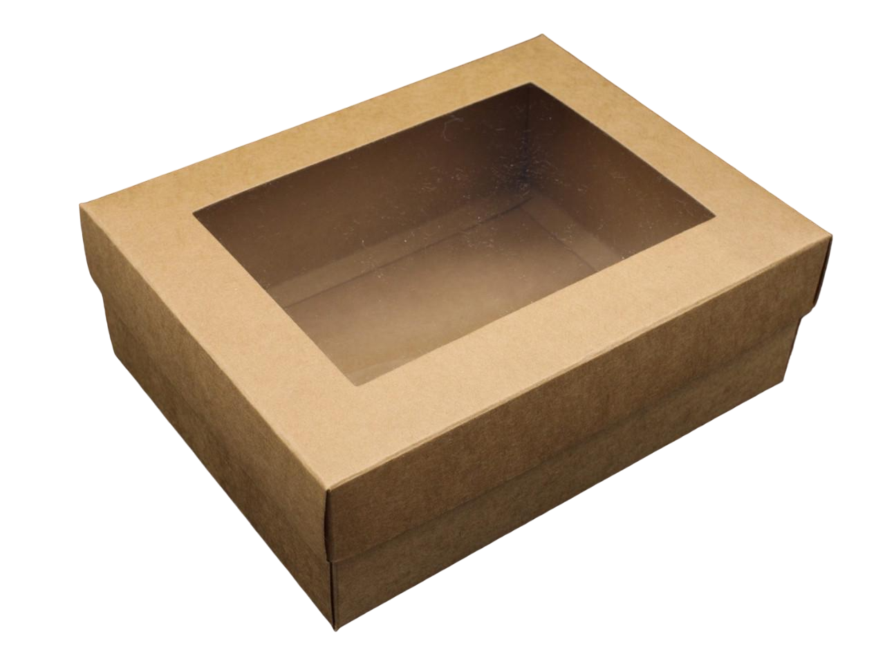 Коробка подарочная сборная с окошком на крышке 22х17х7,5 см Крафт (OA-4) - фото 1 Коробка подарочная сборная с окошком на крышке 22х17х7,5 см Крафт (OA-4) - фото 1