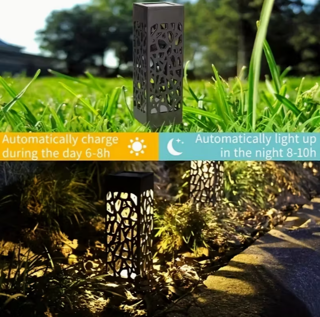 Садовий світильник на сонячній батареї ажурний для газону Тепле біле світло (1707) - фото 11