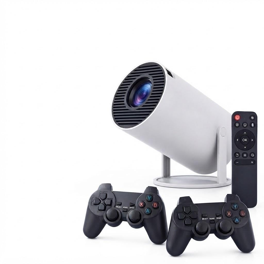 Проектор игровой M300 MAX Android 11 1280х720P Wi-Fi Bluetooth 2 джойстика Белый