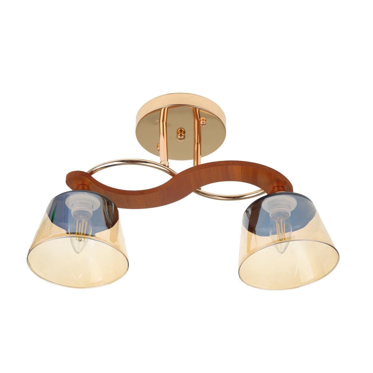 ЛюстраBrille LK-704S/2 E27 FG на 2 плафона Золотистый