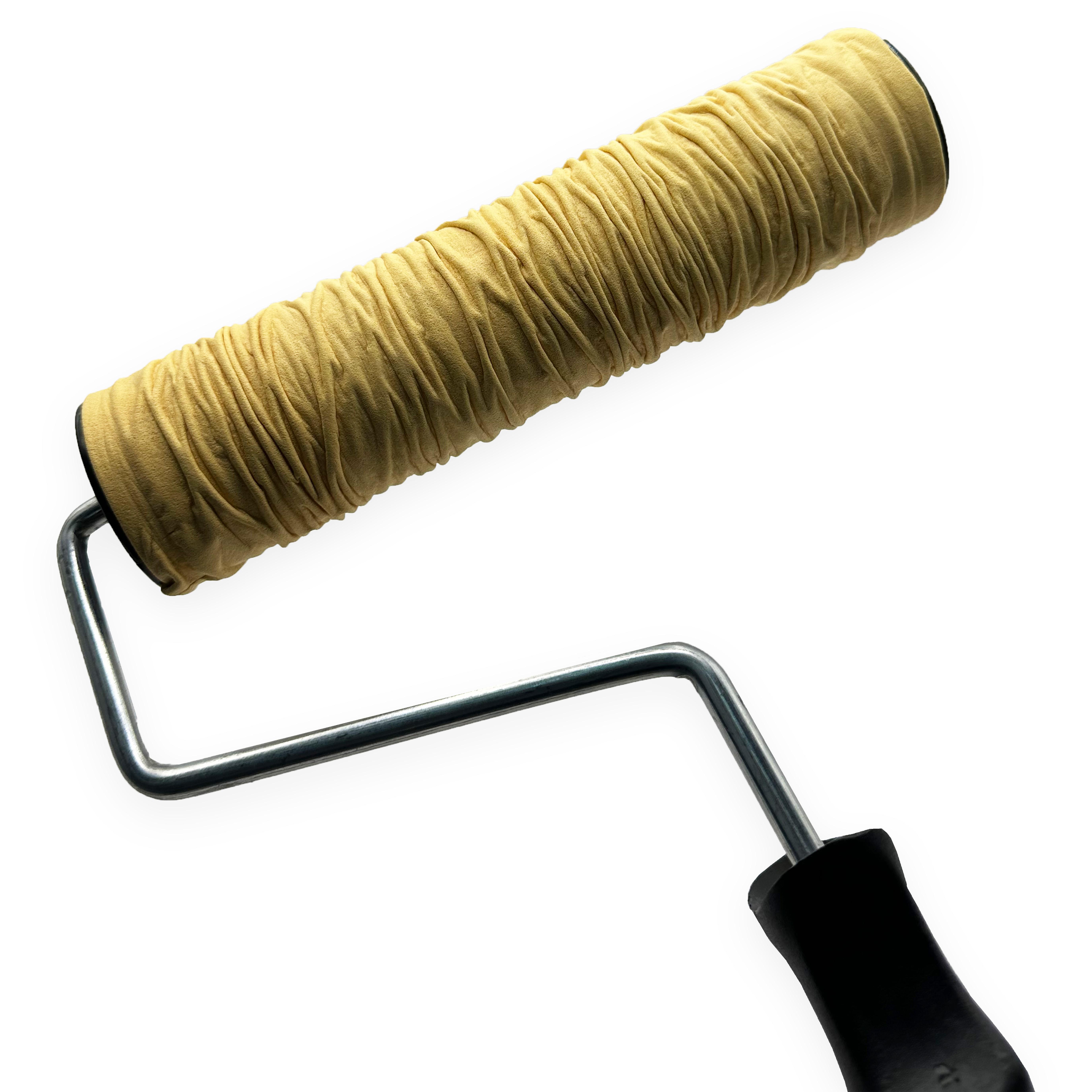 Валик з ручкою Olejnik структурний шкіряний d 8 мм 200 мм Жовтий - фото 3