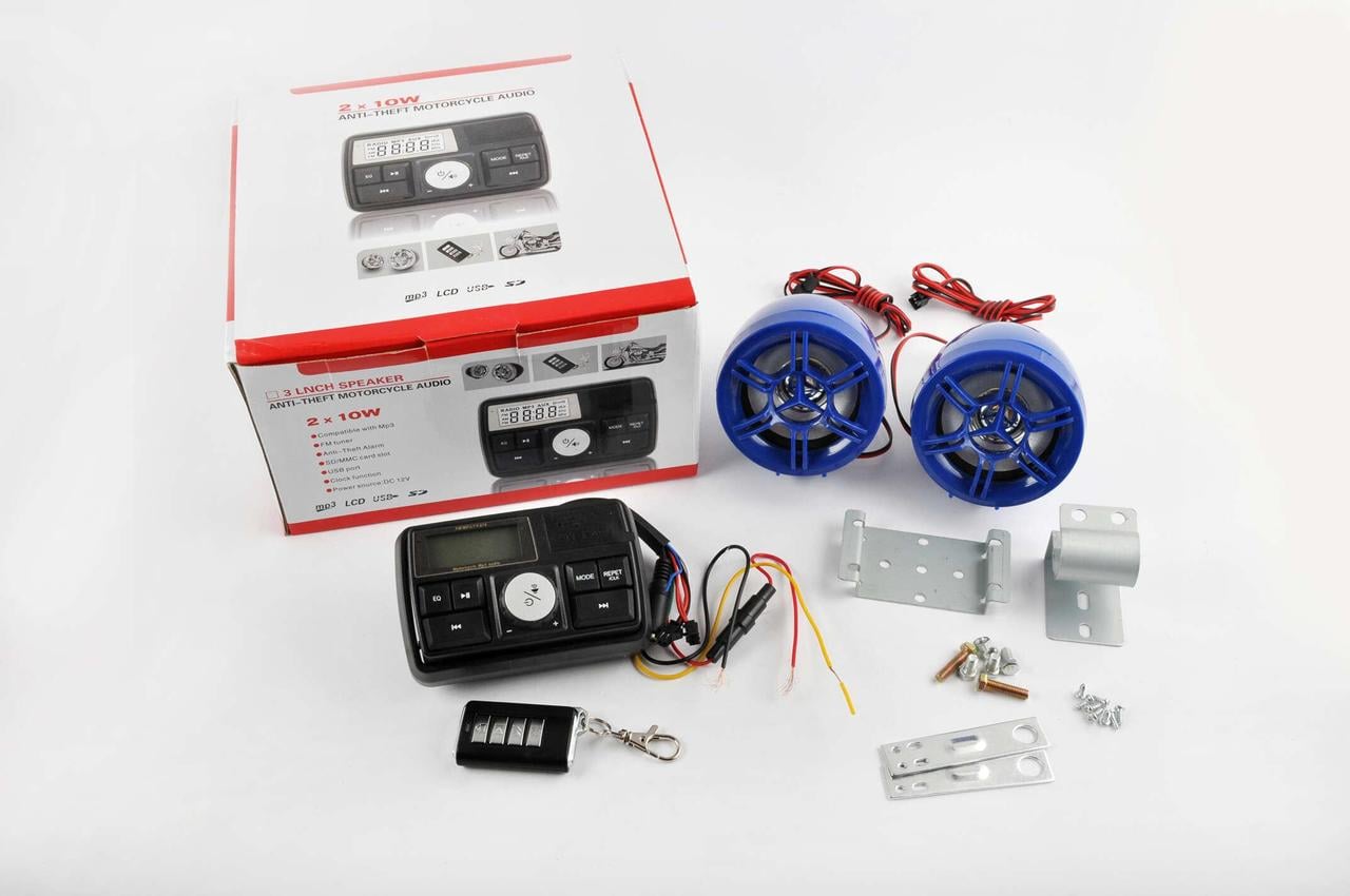 Аудиосистема 2.0 mod:978 3 сигнализация/МР3/FM/USB/SD ПДК ЖК дисплей Синий (2177140859)