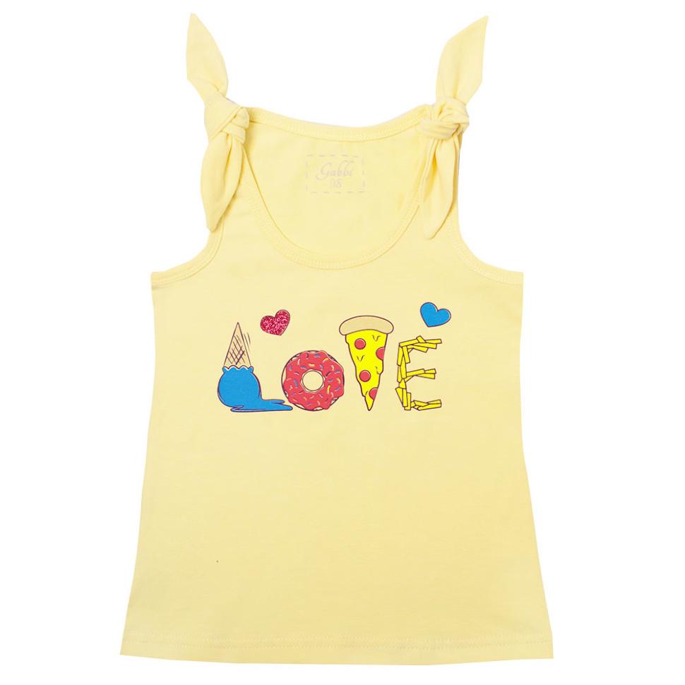 Майка летняя для девочки GABBI с бантами на плечах 116 см Желтый (11595)