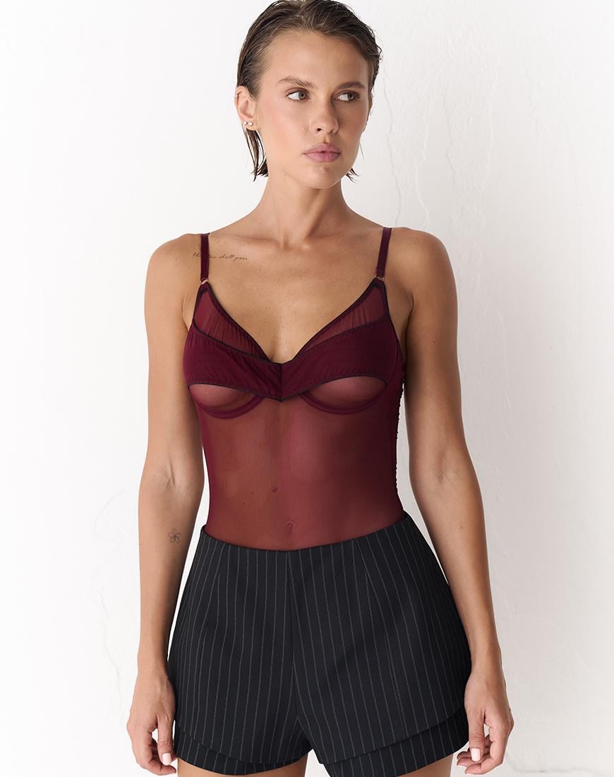Боді-сітка Juliette TWINSIS CLOTHES бордове S
