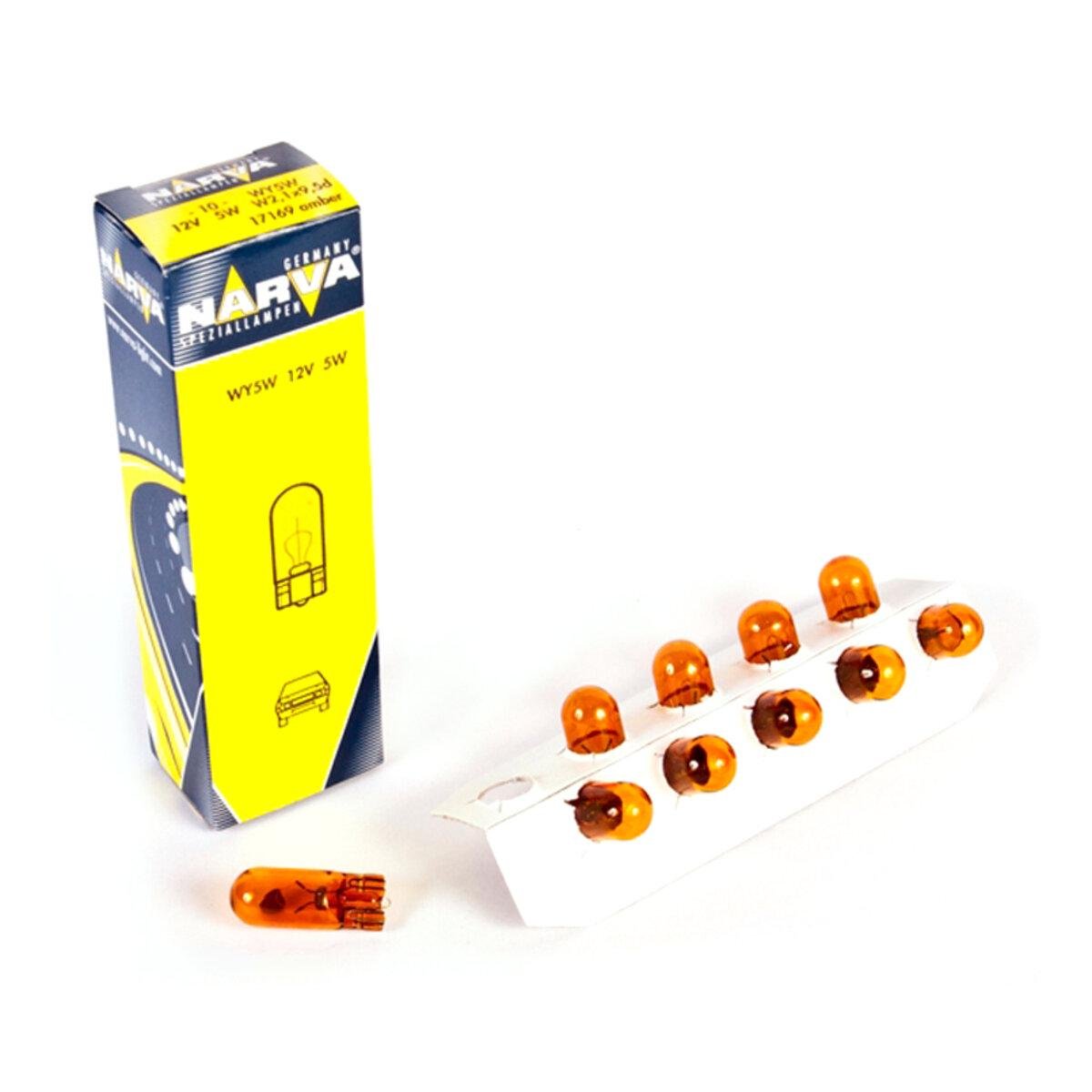 Лампа розжарювання Narva WY5W/12 V/5 W/W2,1X9,5d 10 шт.