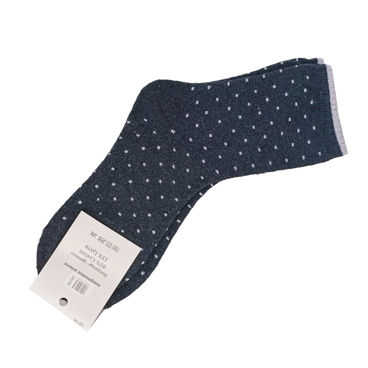 Носки женские Точки махровые высокие р. 36-40 Темно-серый (34236) - фото 4 Носки женские Точки махровые высокие р. 36-40 Темно-серый (34236) - фото 4
