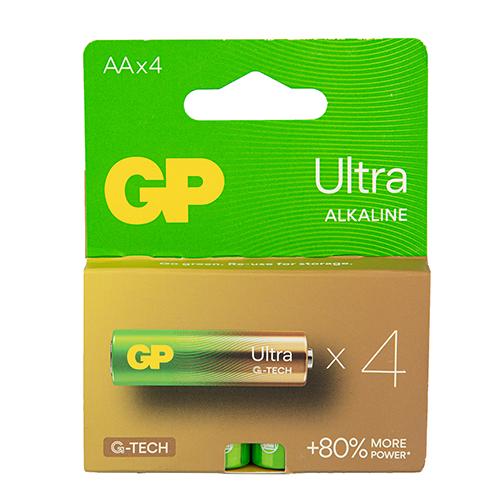 Батарейка GP ULTRA ALKALINE 1,5V 15AU21-SB4 щелочная LR6 блистер 4 шт. (4891199217357)