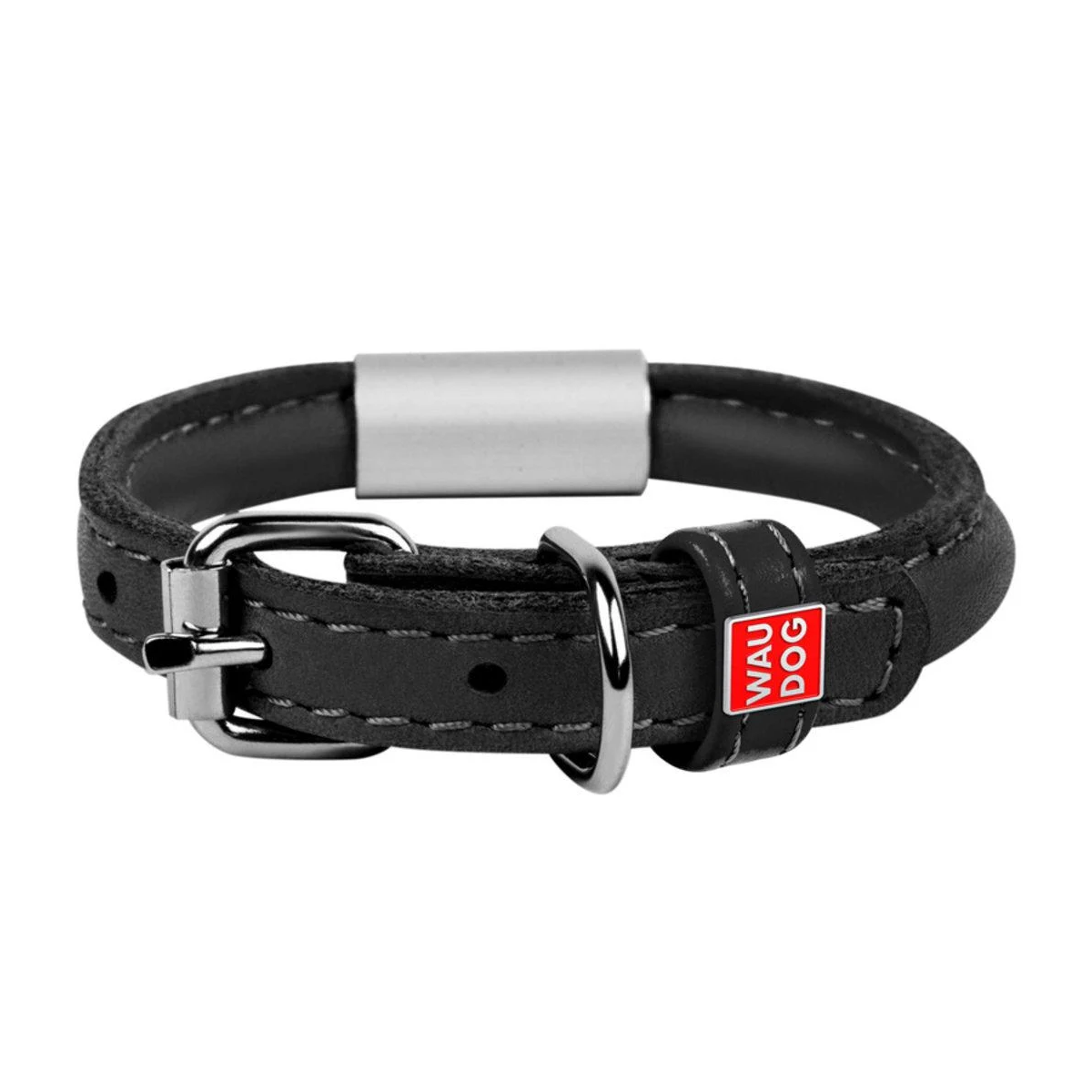 Ошейник Waudog SOFT круглый с адресником 6 мм 17-20 см Черный