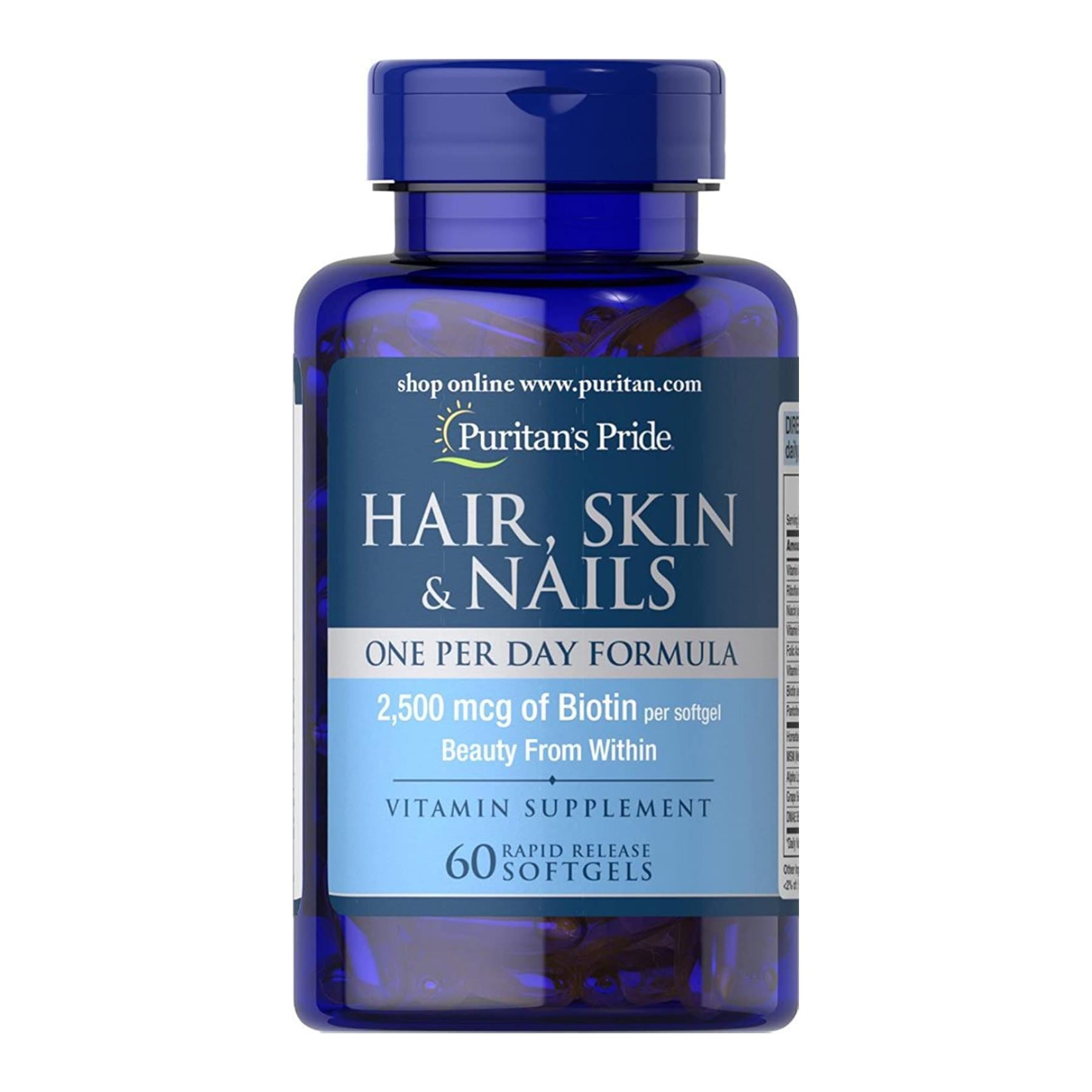 Натуральная добавка Hair Skin Nails 2500 mcg of Biotin 60 Softgels (100-66-1839649-20)