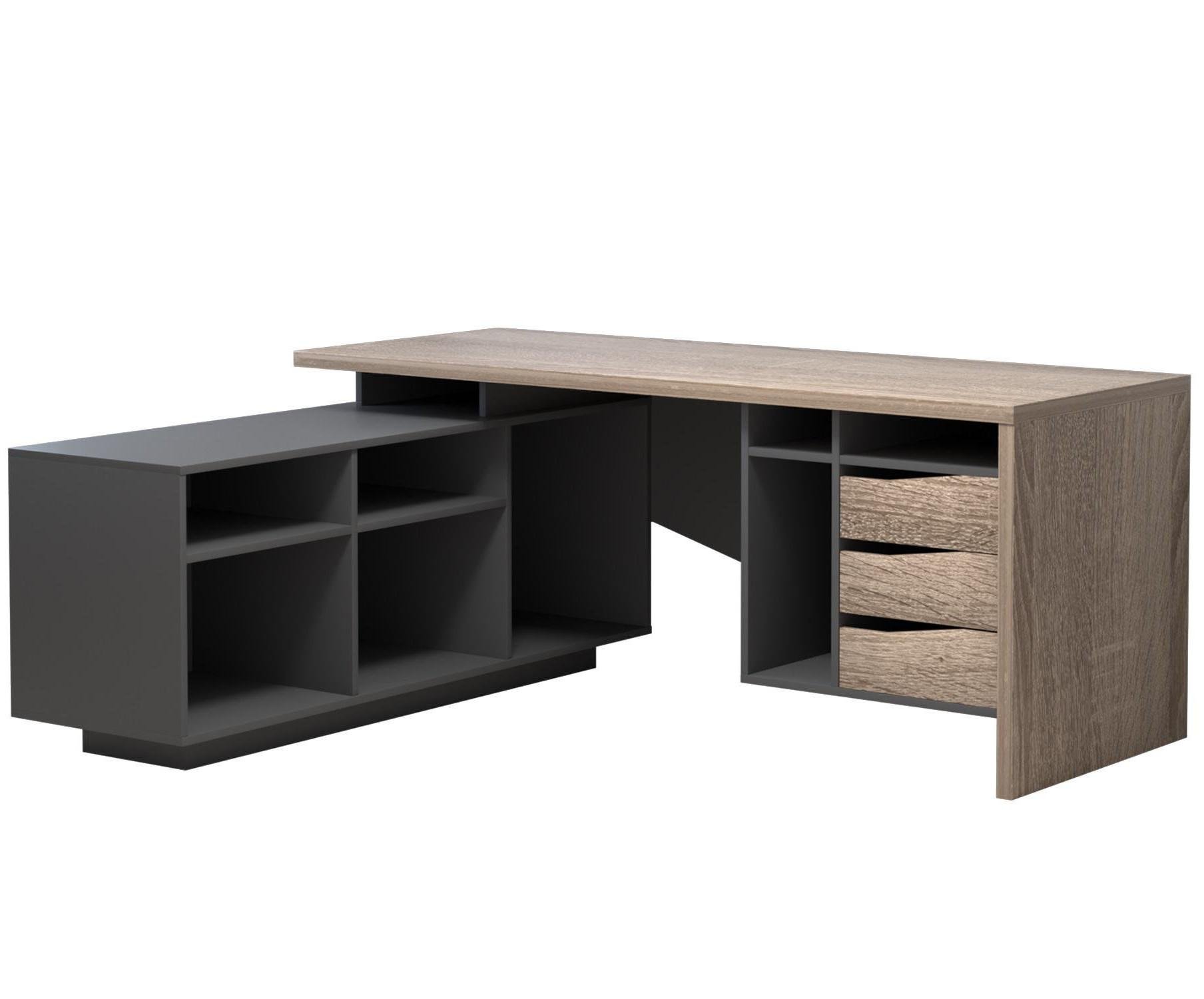 Компьютерный стол Intarsio Connect 1 Дуб Сонома Трюфель/Антрацит