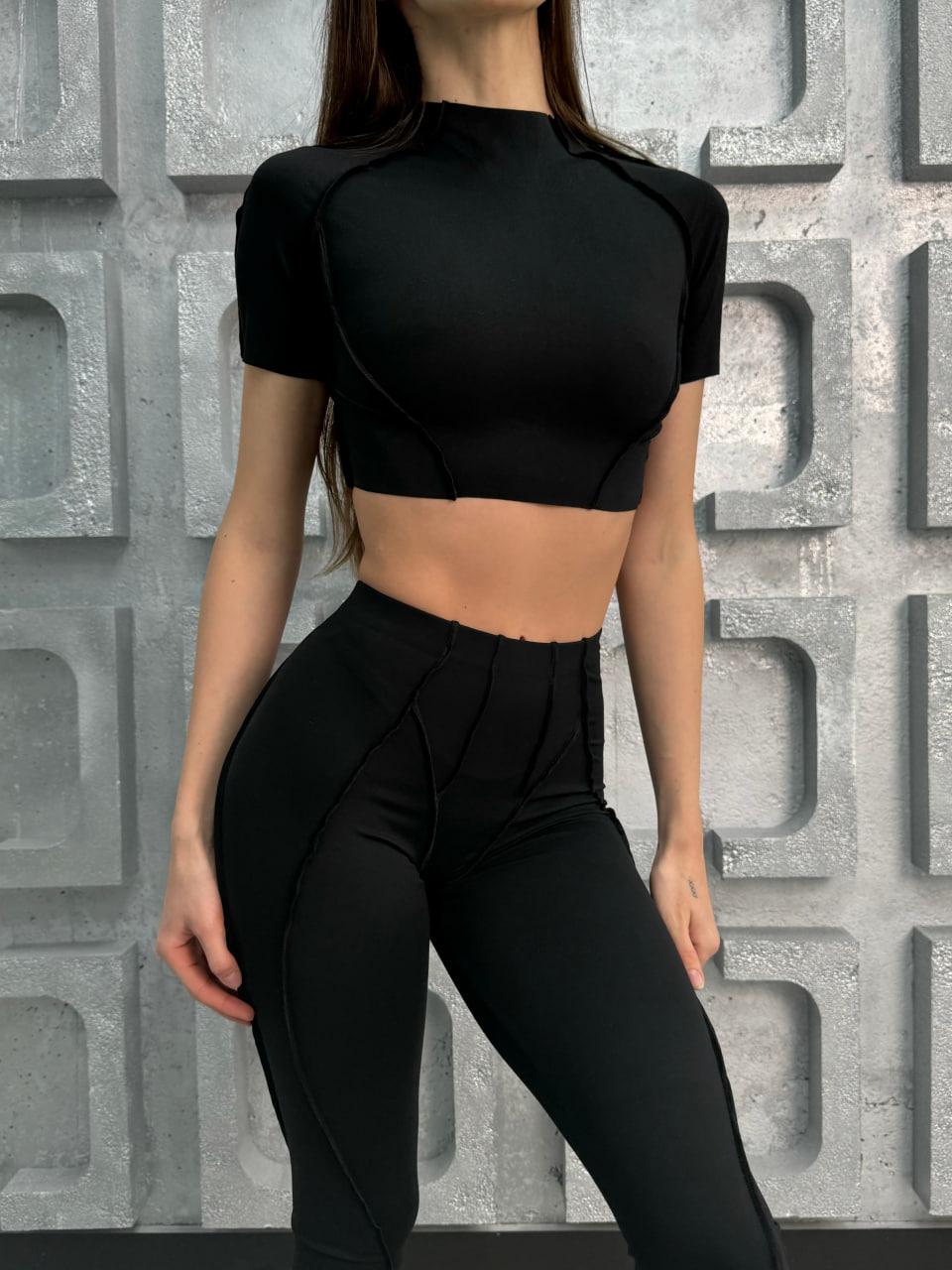 Топ-футболка со швами наружу S Черный (RTX01S)