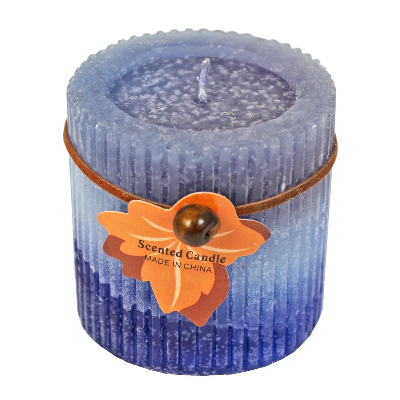 Аромасвеча пеньковая Scented Candle столбик овальная 7 см Синий (7G-F-6360b)