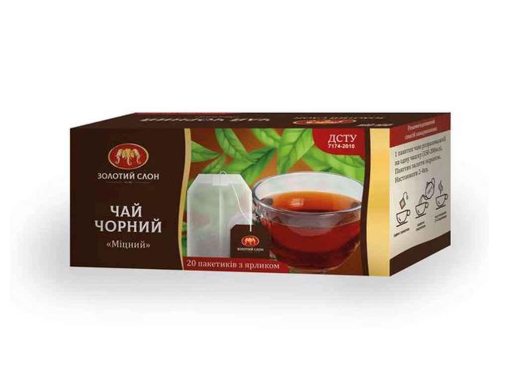 Чай пакетированный черный Золотой Слон Крепкий 20 пакетиков 1,5 г (963376)