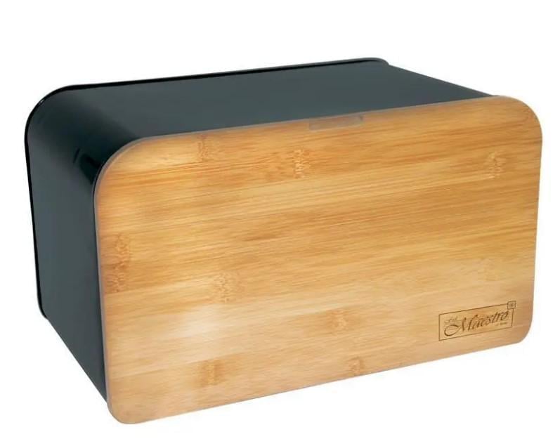 Хлібниця з металу прямокутна Maestro MR-1770 35x21x21 см Чорний (2104618635) - фото 3 Хлібниця з металу прямокутна Maestro MR-1770 35x21x21 см Чорний (2104618635) - фото 3