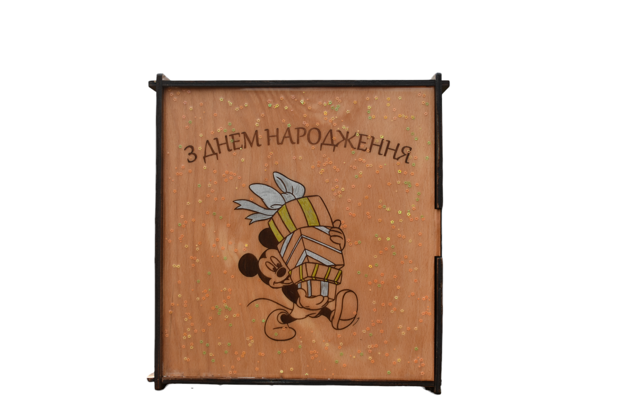 Подарочная коробка Микки Маус деревянная с декором из эпоксидной смолы (21271800)