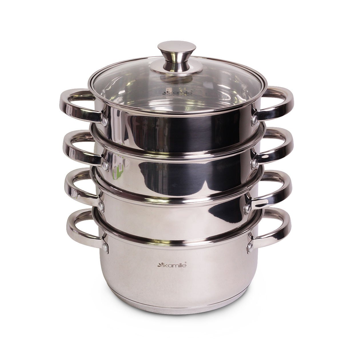 Пароварка 3-х уровневая Kamille 20 см из нержавеющей стали KM-5816