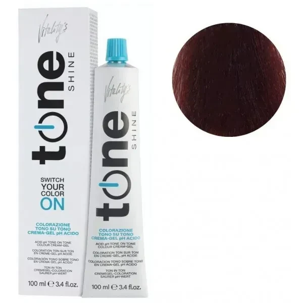 Гель-краска для волос тонировочная безамиачная Tone Shine Vitality's 6/66 Блонд темно-красный интенсивный 100 мл