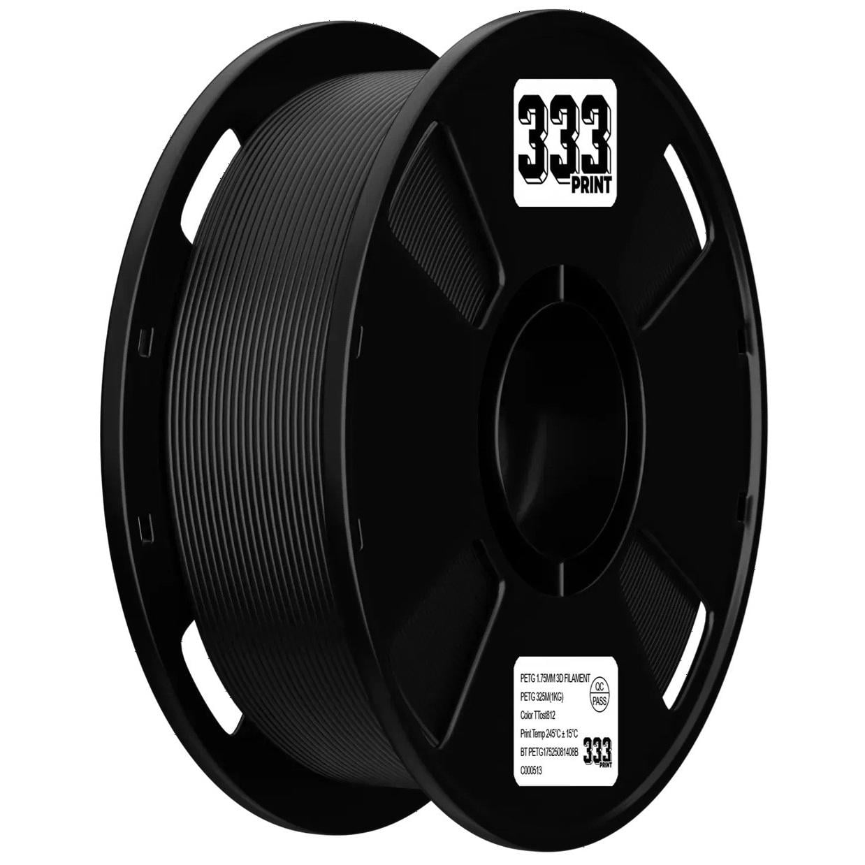 Пластик 333 Print PETG 1,75 мм 1 кг Чорний (UA3D623-Black)