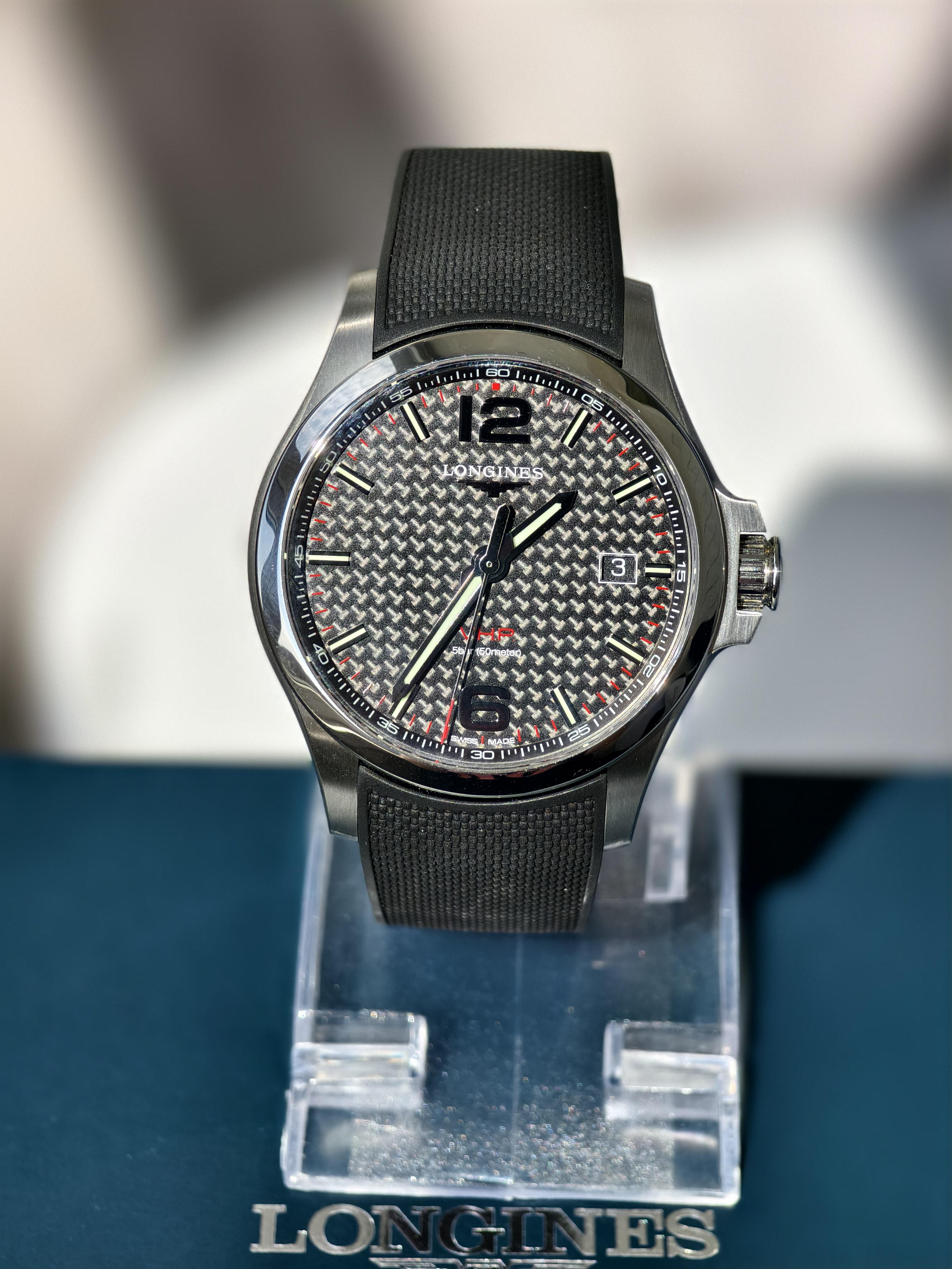 Годинник Longines Conquest V.H.P. Black Carbon L3.726.4.66.9