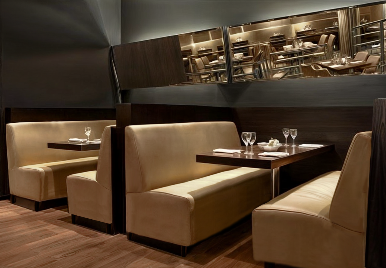 Диван для кафе Tobi Sho Прайм с высокой спинкой без подлокотников 1000x630x850 мм кожзам Шампань (2207) - фото 4