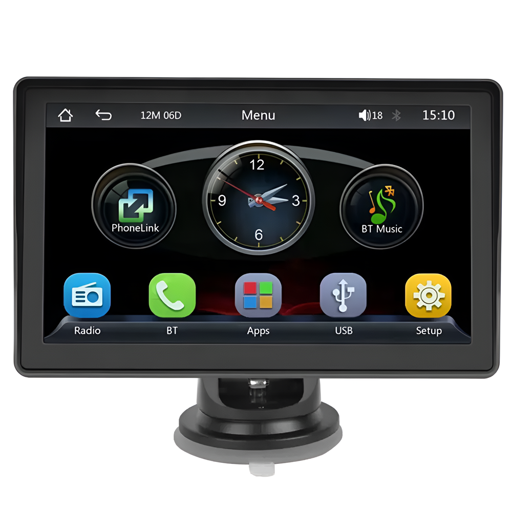 Монітор сенсорний автомобільний 7 Podofo A3241 для камер заднього виду з Apple CarPlay/Android Auto Bluetooth FM Чорний