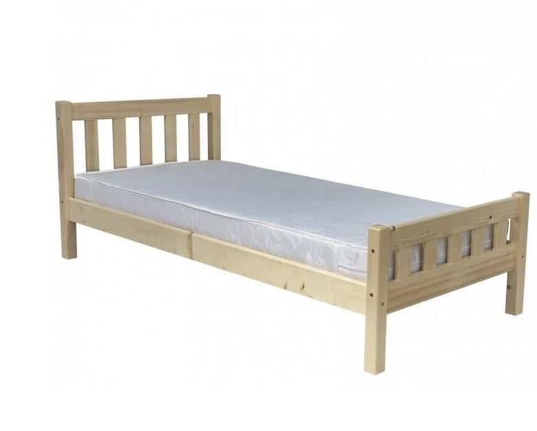 Кровать односпальная деревянная Скиф Л-150 90х200 см Натуральный прозрачный лак