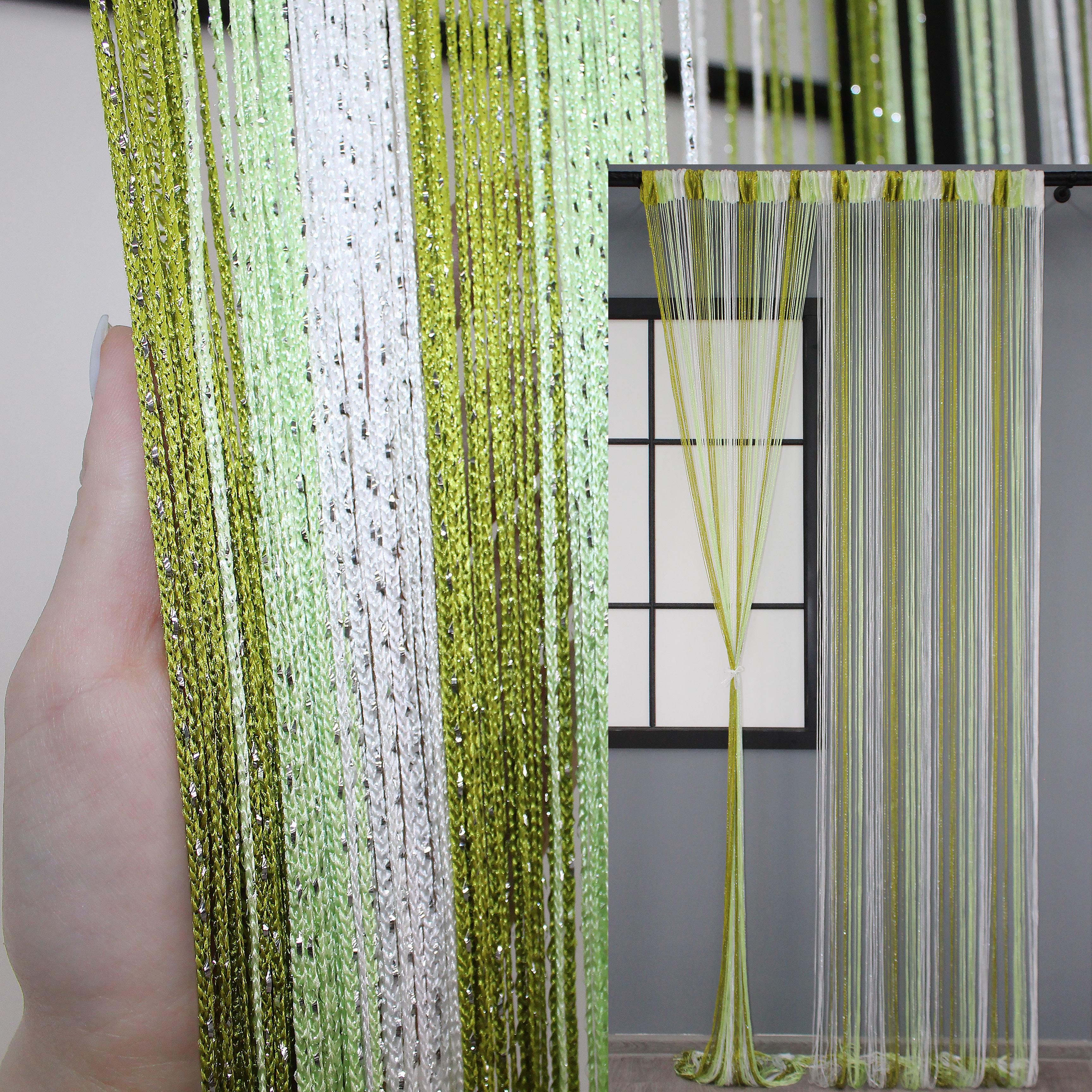 Шторы-нити Кисея с люрексом 300х300 см Разноцветный (61-030) - фото 4 Шторы-нити Кисея с люрексом 300х300 см Разноцветный (61-030) - фото 4