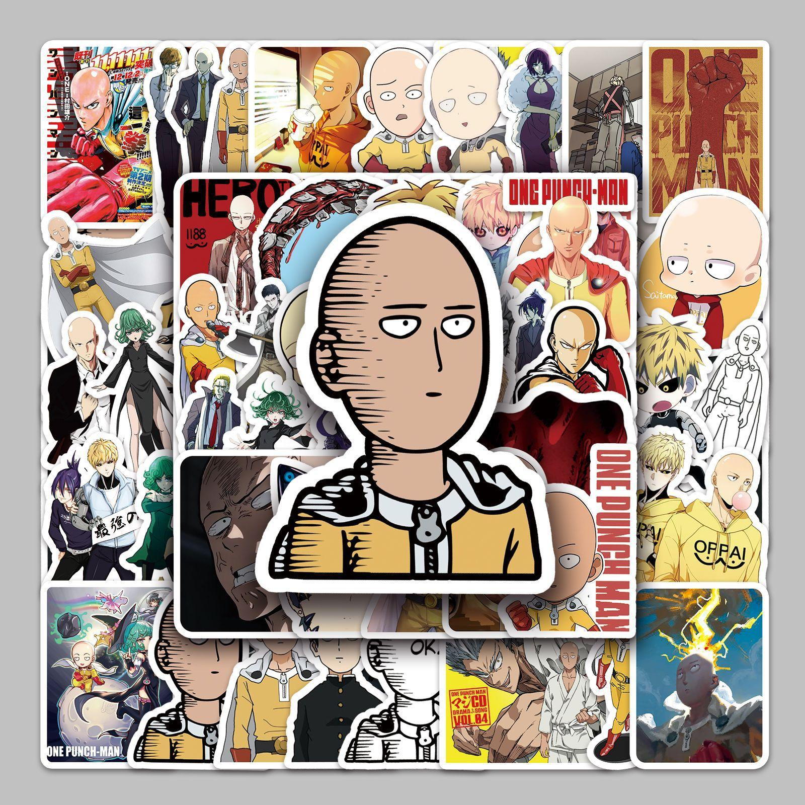 Набір наклейок Аніме One-Punch Man Ванпанчмен для гаджета/телефона 10 шт. (10023) - фото 4