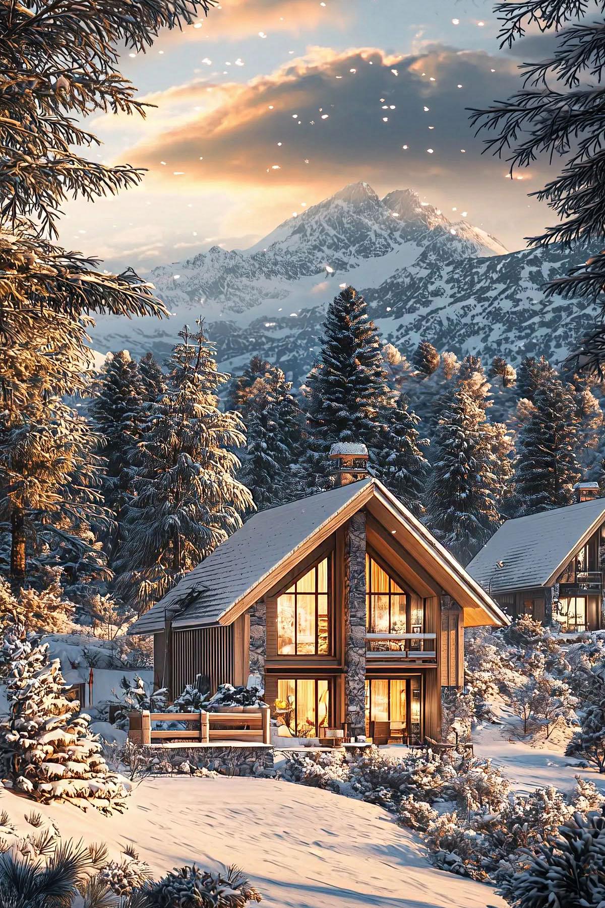 Алмазна мозаїка MY-Art Будиночок із зимової мрії на підрамнику круглі алмази 40х60 см (AR-3314)