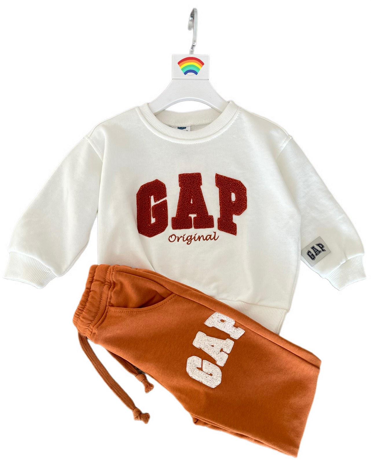 Костюм детский GAP свитшот/джогеры 6-7 лет 119 см Бело-оранжевый (25019259) - фото 4 Костюм детский GAP свитшот/джогеры 6-7 лет 119 см Бело-оранжевый (25019259) - фото 4