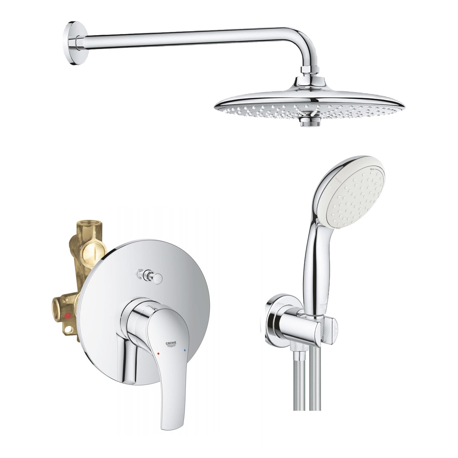 Душевая система скрытого типа Grohe EUROSMART 25183SC1 Хром (73349)