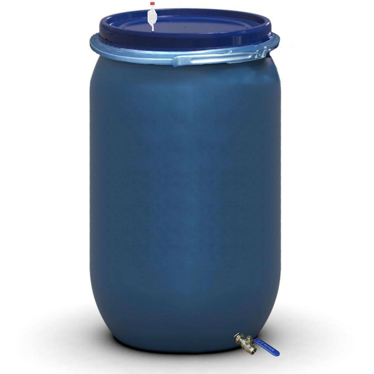 Бочка для брожения с гидрозатвором S металлическим хомутом и краном 1/2" из нержавеющей стали AISI 304 230 л (27031112М)