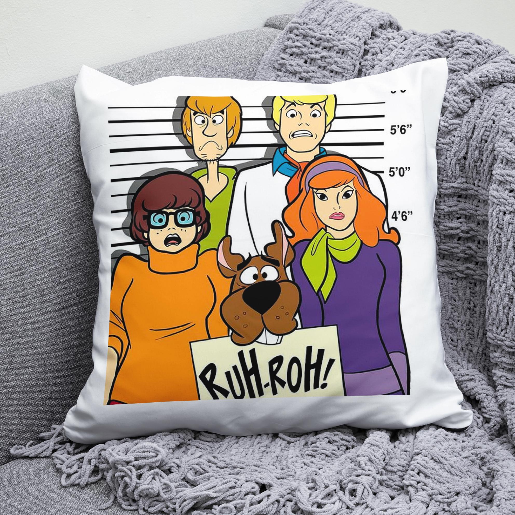 Плюшевая подушка квадрат с принтом Scooby-Doo