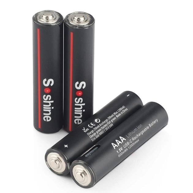 Аккумулятор SOSHINE AAA/LR03 1,5V 600 mWh Type-C Li-ion (104068) - фото 3