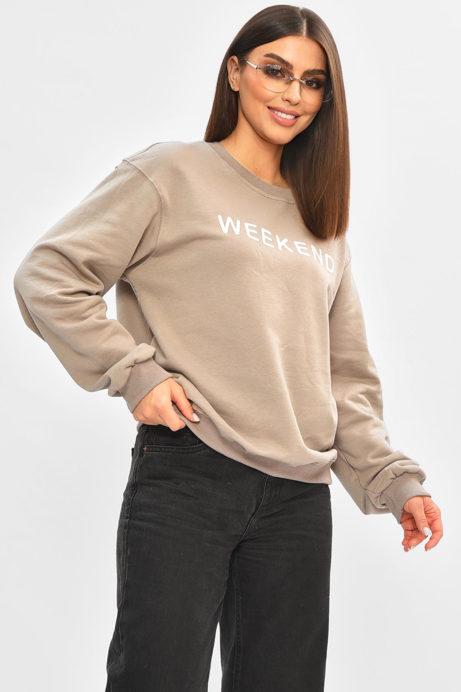 Свитшот женский 205667 с принтом S Мокко - фото 2 Свитшот женский 205667 с принтом S Мокко - фото 2