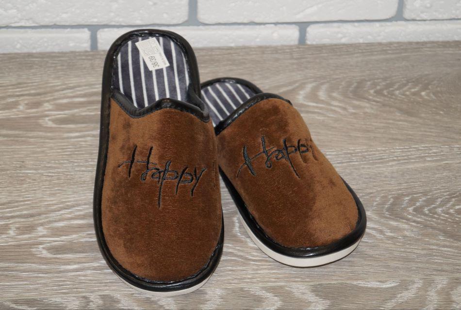 Тапочки комнатные подростковые Elmob р. 40/41 25 см Коричневый (30989-4041)