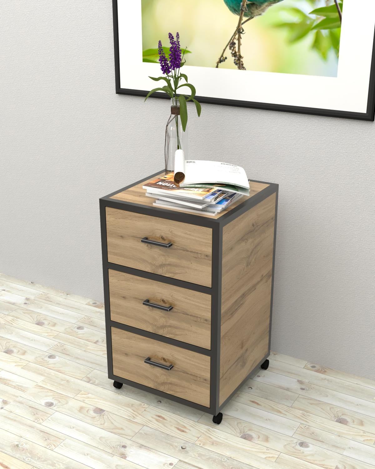 Тумба офисная тумба EcoLoft Мерит DSP-1492-1 в стиле лофт Дуб Аппалачи (35729865)
