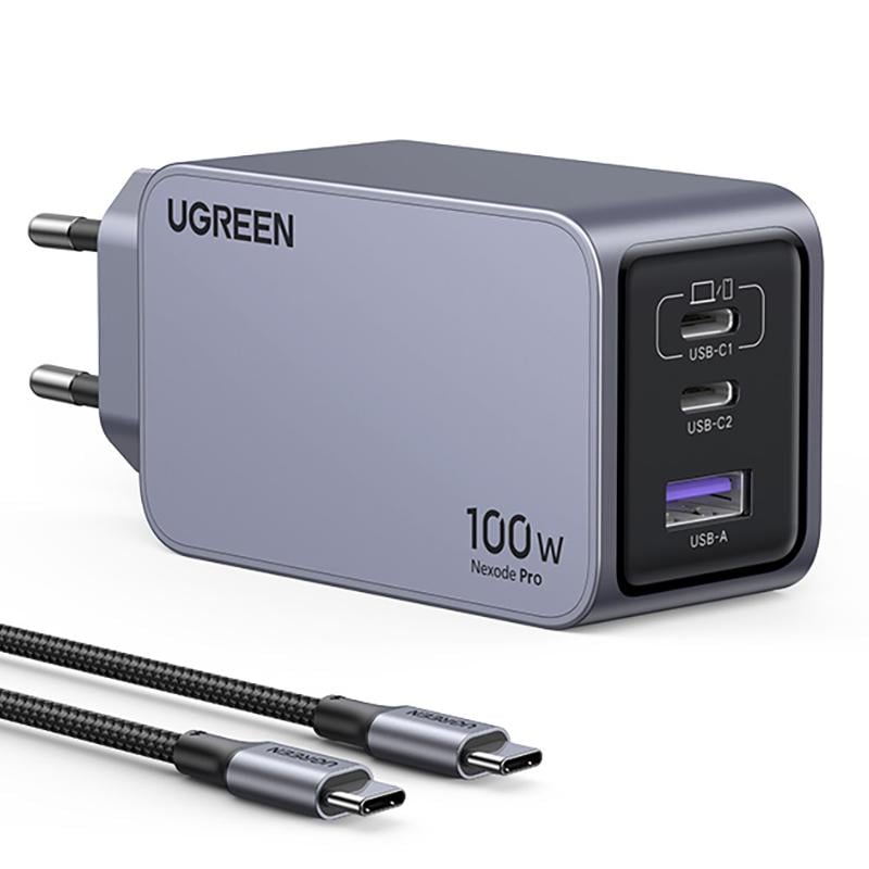 Зарядное устройство для телефона UGREEN X757 Nexode Pro 100W GaN Fast Charger 2 Type-C+1USB (25874)