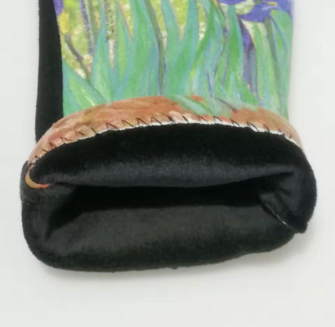 Рукавички жіночі теплі з художнім принтом Іриси (000010) - фото 3 Рукавички жіночі теплі з художнім принтом Іриси (000010) - фото 3