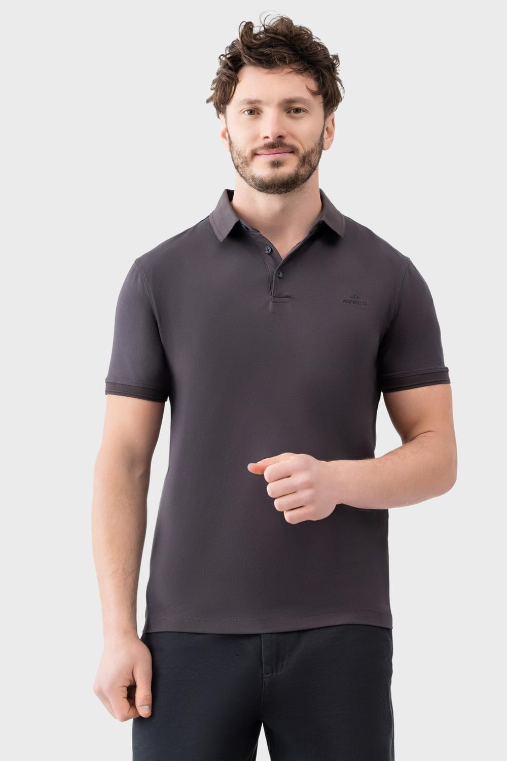 Футболка-поло Avecs из трикотажа Double Face 3X Серый (30591/17-3XL)