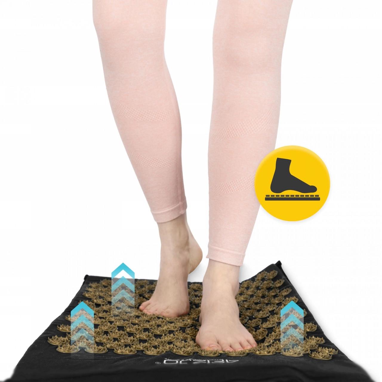 Коврик акупунктурный с подушкой 4fizjo Ergo Mat Аппликатор Кузнецова Black/Gold (P-5907739313881) - фото 8 Коврик акупунктурный с подушкой 4fizjo Ergo Mat Аппликатор Кузнецова Black/Gold (P-5907739313881) - фото 8