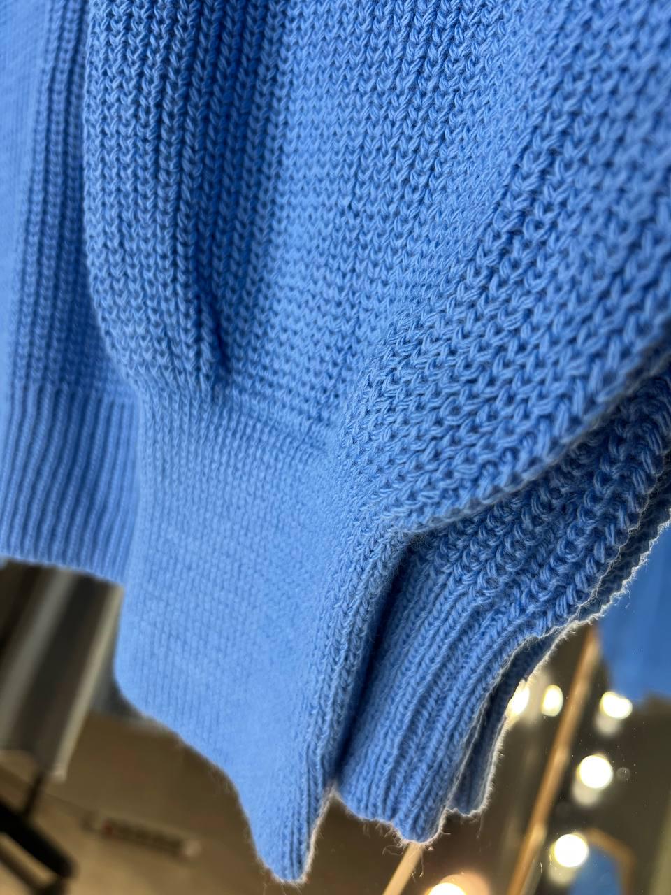 Светр жіночий MIX RAY 6607 широкий подовжений OS Блакитний (1035) - фото 2