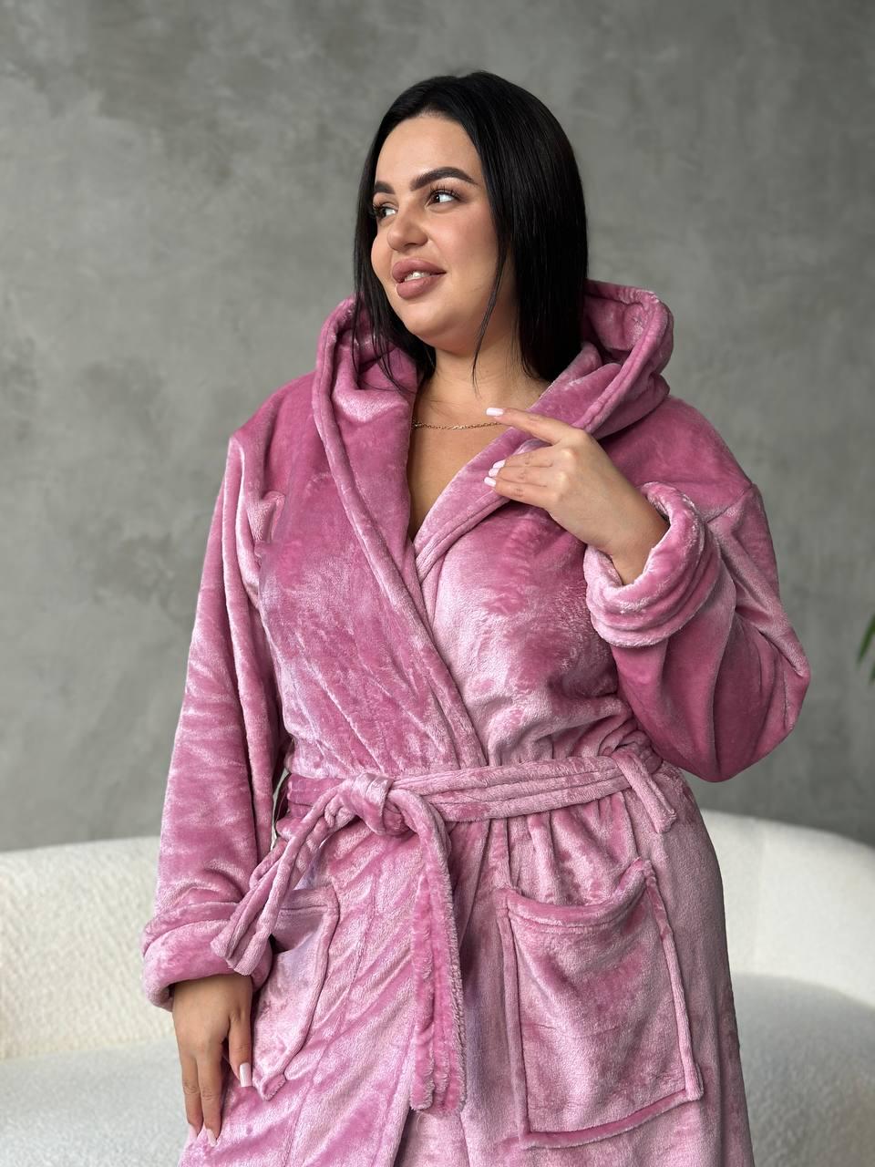 Халат жіночий махровий батал 2XL (3203/4) - фото 5 Халат жіночий махровий батал 2XL (3203/4) - фото 5